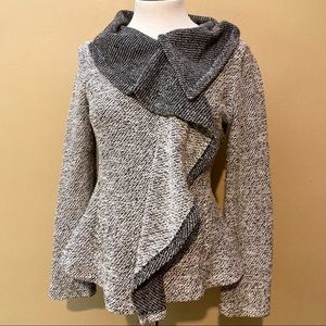 BNCI asymmetrical zip lightweight knit jacket NWOT